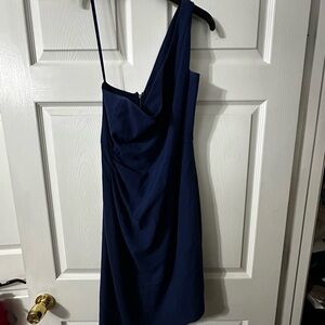 BCBGMaxAzria One Shoulder Navy Dress